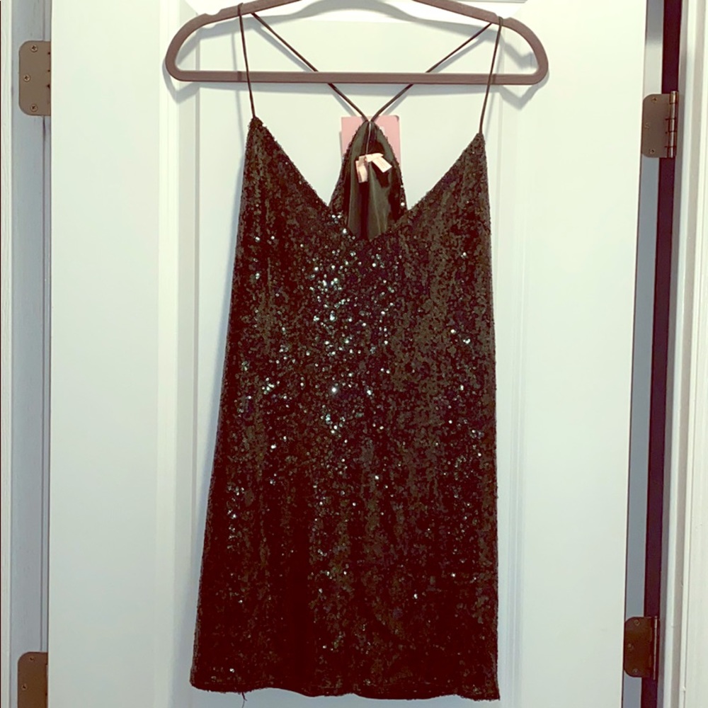 Emerald green sequin dress